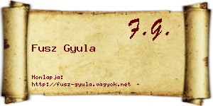 Fusz Gyula névjegykártya