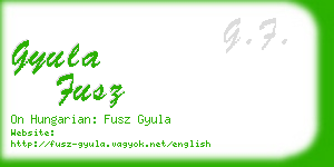 gyula fusz business card